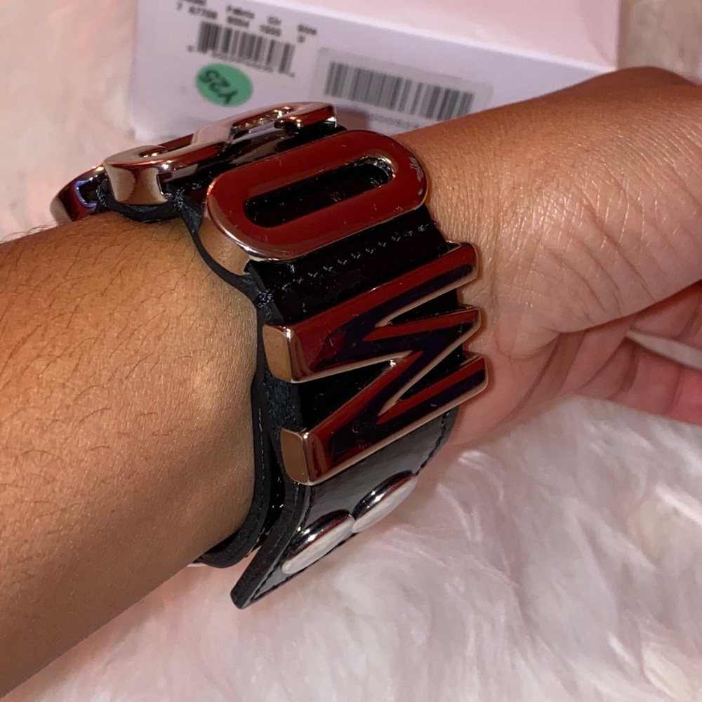 Moschino Silver Logo Lettering Bracelet